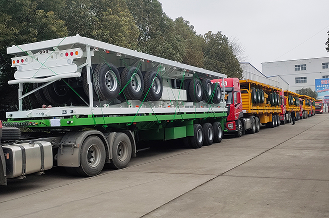 tri axle flatbed semi trailer